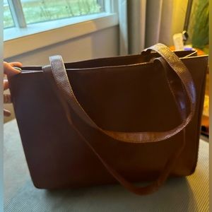 M. LONDON Leather brown tote/handbag!